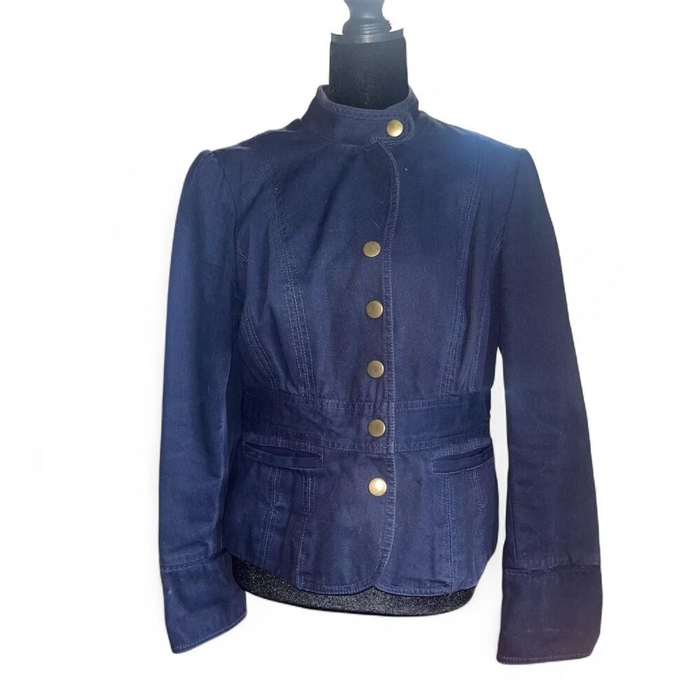 Vintage Tommy Hilfiger Women's Navy Canvas Blazer SZ L